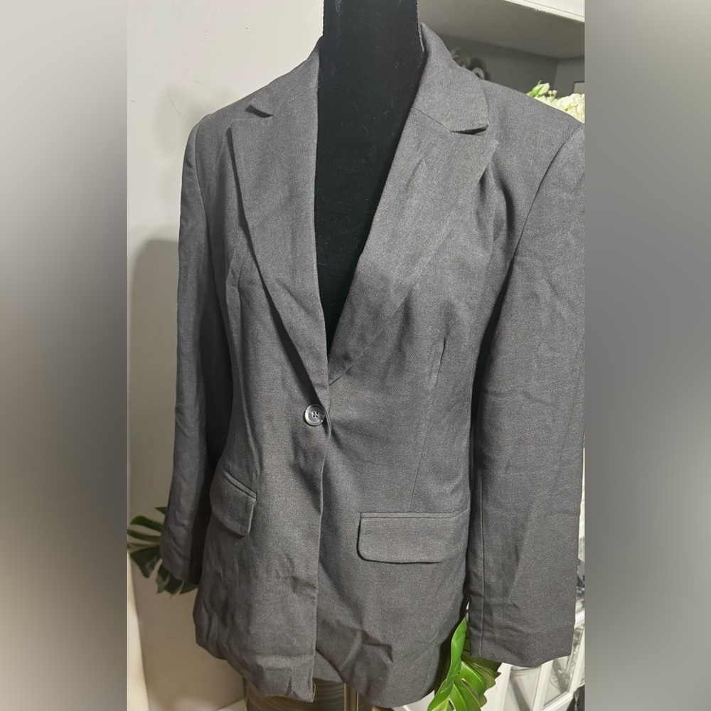 Future Collective Nipped waist charcoal blazer size large NWT - Picture 6 of 6